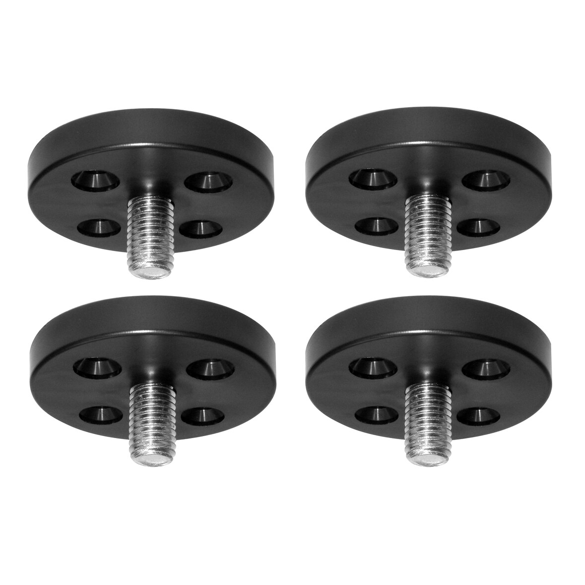 WAGNER Anschraubplatten RUND 4tlg. Set kombinierbar - Ø 50 x 30 mm, Gewinde M10 x 28 mm, Kunststoff schwarz - 12398604