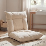 thumbnail of Bodensessel HWC-N44, Relaxsessel Bodenkissen Bodensofa Klappsessel 6 Relaxpositionen, stabiles Gestell Samt ~ beige