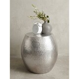 thumbnail of Beistelltisch 42 x 42 x 42 cm Aluminium Silber Dekotisch Orientalisch Rund, Designer Ablagetisch Metall Modern, Anstelltisch Schmal , Kleiner