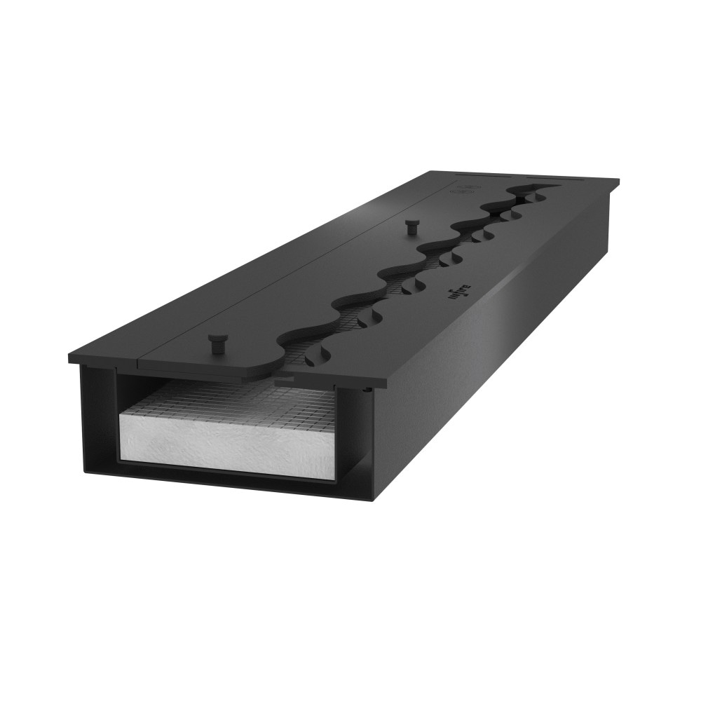 Queimador de bioetanol 120cm em aço inoxidável preto, 5 lt