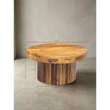 thumbnail of Massivholz Couchtisch, Sheesham, Braun Lackiert, robuster Sockelfuß. 60x60x30 cm | Kadima Design