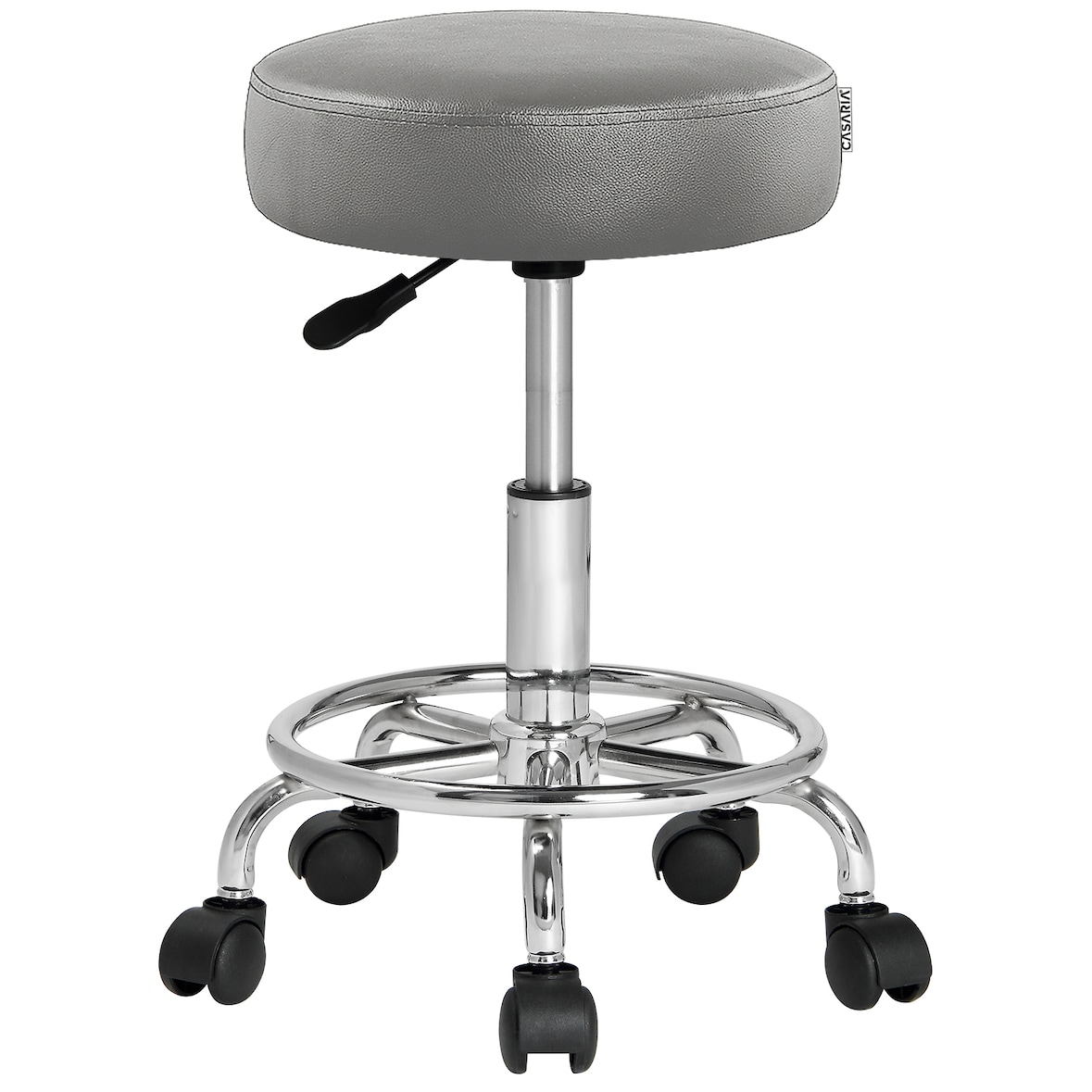 CASARIA® Drehhocker Höhenverstellbar Dicke Polsterung Grau