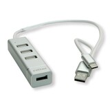 thumbnail of ROLINE USB 2.0 notebook hub, 4 poorten, type A+C aansluitkabel