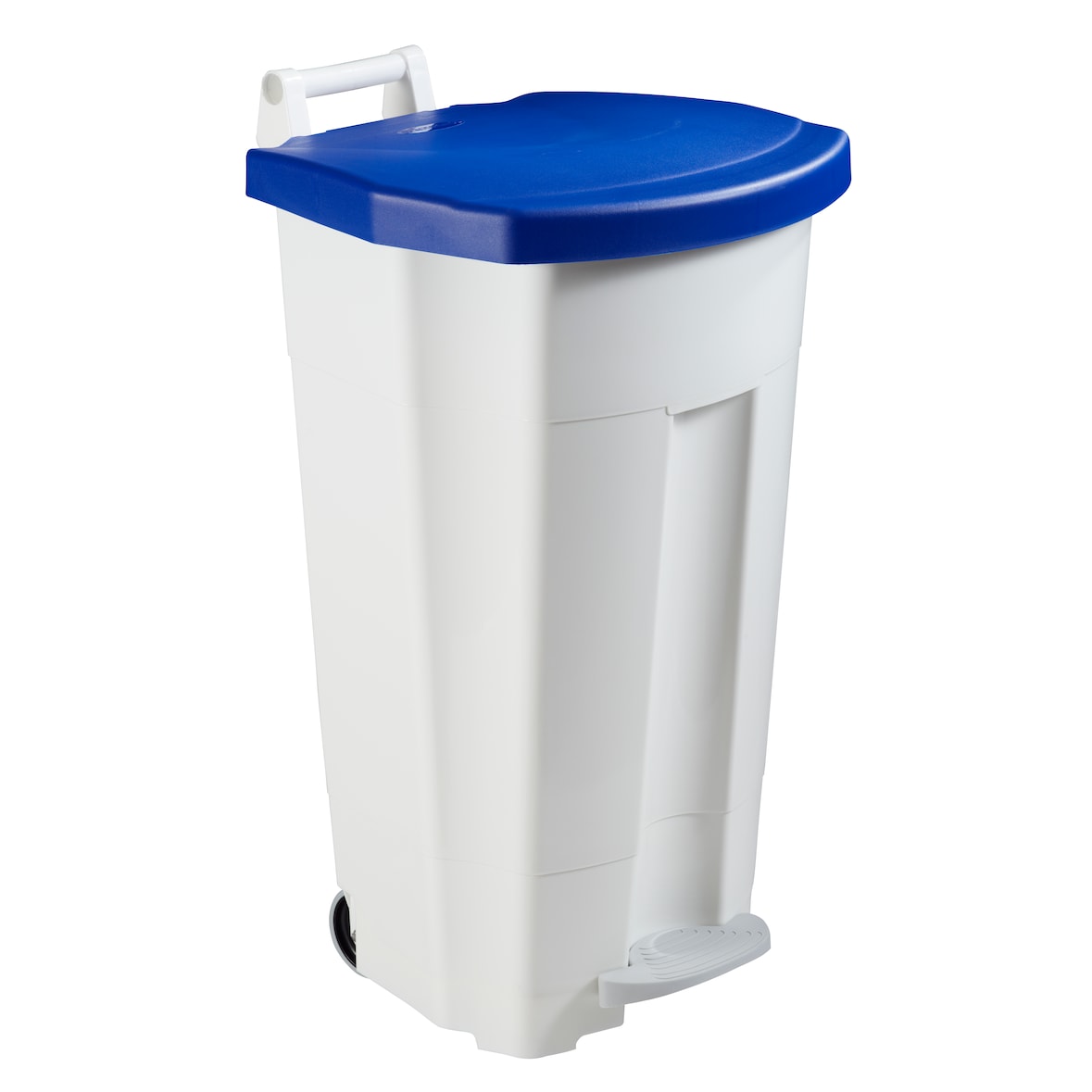 ROSSIGNOL Poubelle mobile 90L à pédale BOOGY blanc/bleu