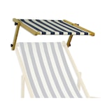 thumbnail of Holz-Liegestuhl Gartenliege mit viel Zubehör nach Wahl Stofffarbe blau-weiß V-10-317N