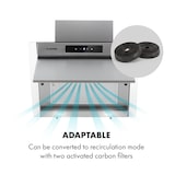 thumbnail of Klarstein Balzac Silent 60 Dunstabzugshaube 250W 3 Stufen 604 m³/h LED EEK A Silber