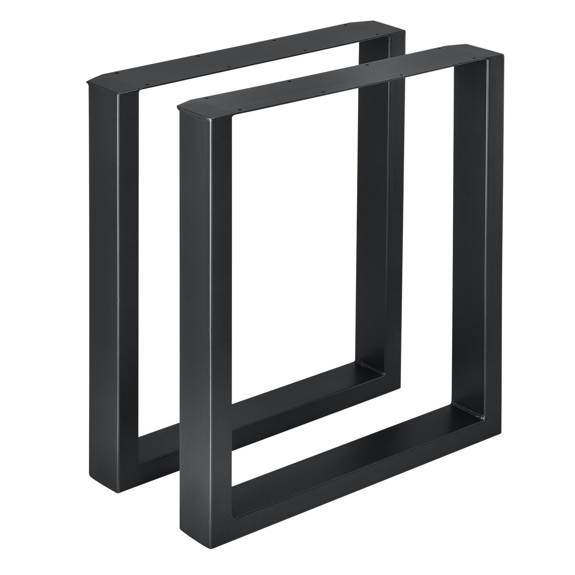 Helloshop26 - Lot de 2 pieds de table de meuble rectangulaire table à manger métal 60 x 72 cm noir  03_0003668