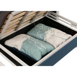 thumbnail of Schlafsofa HWC-M83, Schlafcouch Couch Sofa, Schlaffunktion Bettkasten Liegefläche, 130x185cm ~ Stoff/Textil dunkelblau