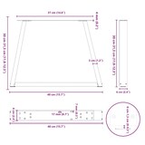 thumbnail of Helloshop26 - Set aus 2 V-förmigen Couchtischbeinen 40 x 30-31 cm mit verstellbaren Gleitern modernes Design schwarzer Stahl 02_0056821
