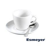 thumbnail of 6 x Espresso-Tasse - Inhalt 0,10 ltr - mit Untertasse - Form BISTRO - UNI WEISS - Henkelform rund, Höhe 5,8 cm