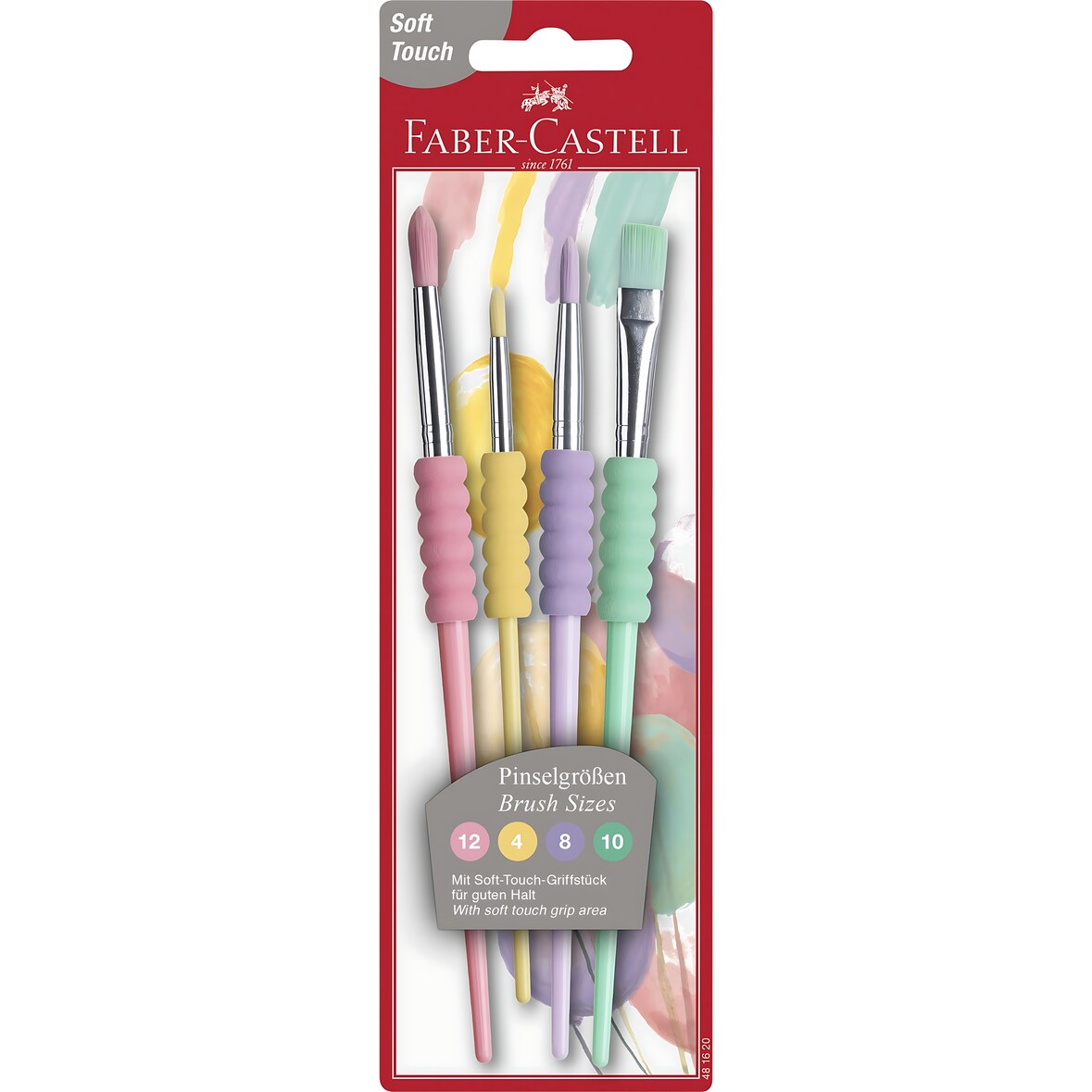Faber Castell Pinsel mit Softgriffstück 4er-Set Pastell