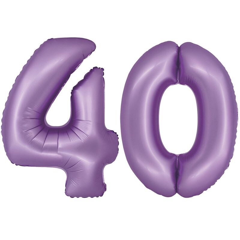 XL Folienballon lavendel Zahl 40