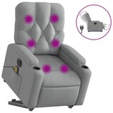 thumbnail of vidaXL Elektrischer Massagesessel mit Aufstehhilfe Hellgrau Stoff