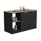 thumbnail of Isla de cocina Enebro en melamina con 2 puertas y 6 estantes , multicolor , 90 cm  X 150 cm  X 64 cm