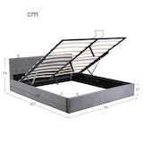 thumbnail of Merax Hydraulisches Polsterbett 180x200 Stauraumbett Doppelbett aus Samt mit Lattenrost Grau