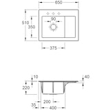 thumbnail of Villeroy&Boch Spülbecken, Küchenspüle Subway 45 Compact Ivory 650x510mm, Unteschrankbreite 45cm