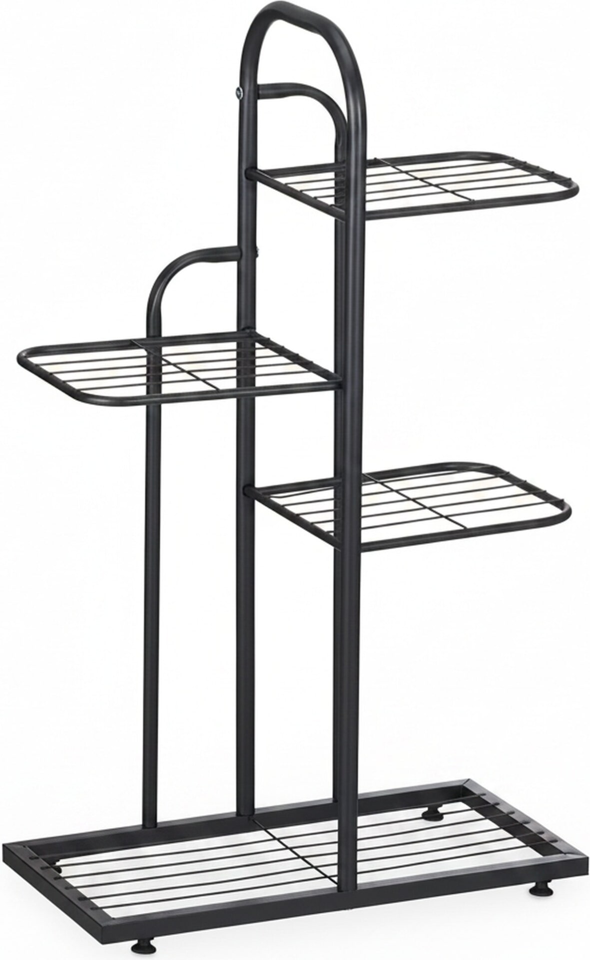 Relaxdays Pflanzenständer, 4 Ablagen, Pflanzentreppe Blumen & Kräuter, Metall Blumenregal, HBT: 72,5x44x22,5 cm, schwarz