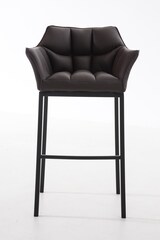 thumbnail of CHEFGASTRO Barhocker PHILADELPHIA Schwarz mit 4-Fuﬂ Gestell HxBxT 110x64x48cm Kunstleder Braun Barstuhl