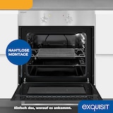 thumbnail of Exquisit Einbaubackofen, Backofen Einbaugerät Silber, 62 L Garraum, Einfache Bedienung, Backofen klein, EBE 555-1.1