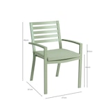 thumbnail of METRO PROFESSIONAL Stapelstoel met armleuningen, incl. kussen, aluminium/polyester, olijfgroen