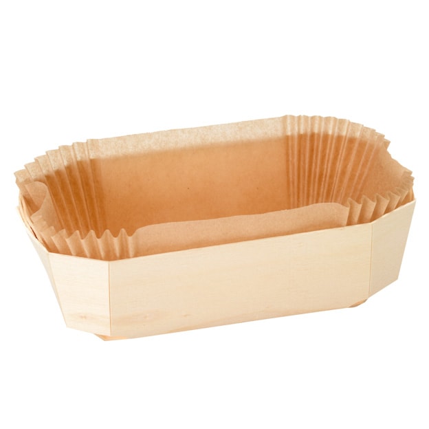 Moule de cuisson en bois 175x115x60mm par 100 pièces JORIDEAL