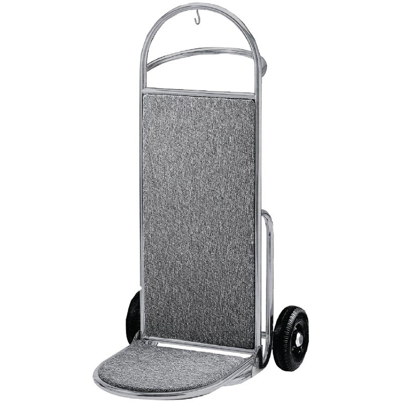 Carro de equipaje Bolero fabricado en acero inoxidable con perchero y capacidad de carga hasta 150 kg.