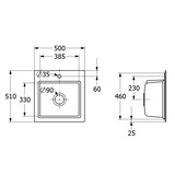 thumbnail of Villeroy&Boch Spülbecken, Küchenspüle Subway Style 50 S Steam 500x510mm, Unterschrankbeite 50cm