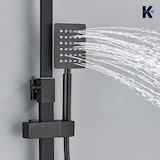 thumbnail of LANA | Conjunto de chuveiro de chuva de aço inoxidável preto fosco premium | Torneiras de design sistema de chuveiro | completa com chuveiro de mão