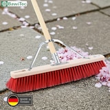 thumbnail of Stabiler Straßenbesen 100cm Breit mit speziellem Stielstabilisator und Stiel 160cm Lang rote Borsten Besen Kehrbesen