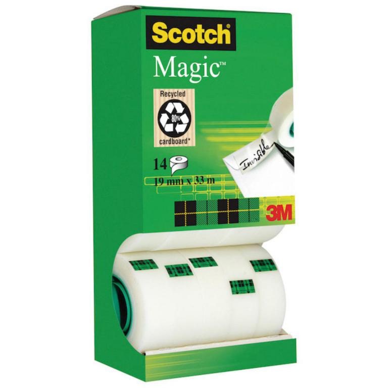 Scotch Magic Klebeband 810 19 mm x 33 m Matt Unsichtbar Vorteilspack 12 Rollen + 2 GRATIS