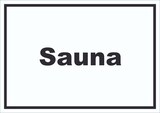 thumbnail of Sauna Schild mit Text Erholung Entspannung waagerecht A3 Rückseite selbstklebend