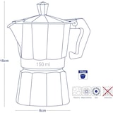 thumbnail of Cafetera Italiana de Aluminio moka de 3 Tazas, 150 ml, todo tipo de cocinas excepto inducción