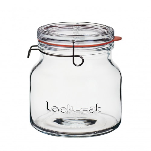 Barattolo Vetro Lt 1,5 Cm H 15,5 Ø 14,5 C/tappo E Guarnizione Ermetico Lock-eat Confezione Da 6