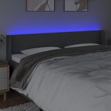 thumbnail of vidaXL LED Kopfteil Dunkelgrau 183x16x78/88 cm Stoff