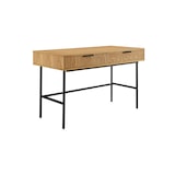 thumbnail of SalesFever Schreibtisch | mit 2 Schubladen | MDF Eiche Echtholzfurnier | Gestell Metall | B 120 x T 60 x H 75 cm | natur – schwarz
