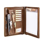 thumbnail of Bear Design Schreibmappe Leder Konferenzmappe braun A4 Orgamappe cognac braun CL7793