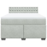 thumbnail of vidaXL Boxspringbett mit Matratze Hellgrau 140x200 cm Samt