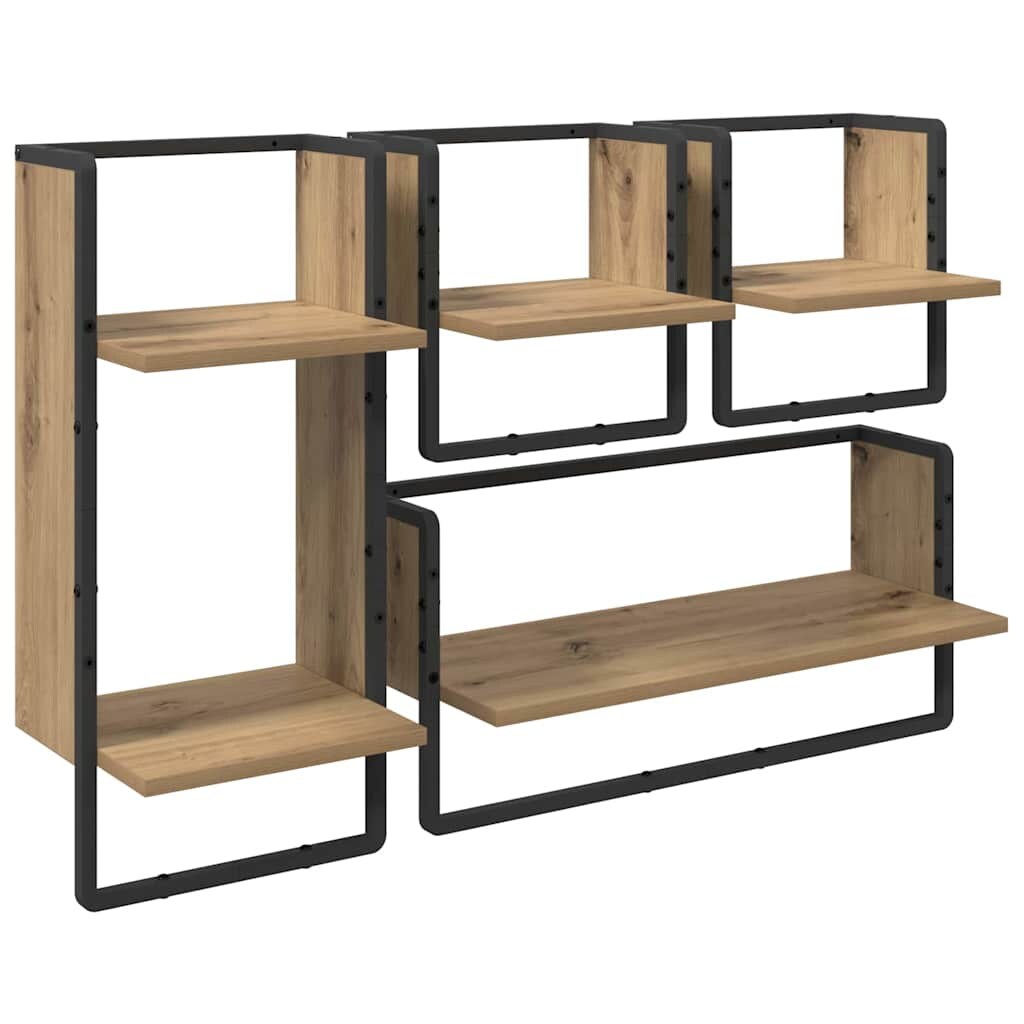 vidaXL Wandregal-Set 4 pcs Artisan-Eiche 65 x 25 x 30 cm Holzwerkstoff