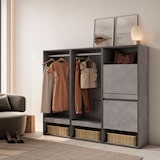 thumbnail of Roupeiro aberto, Guarda-roupa,Armário aberto, 180x35x145cm, Para quarto, dormitório, Sapateira, Estilo moderno, Cimento _ 439_4