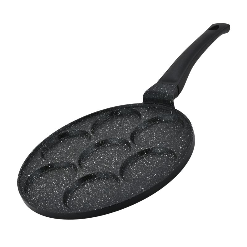 Poêle à crêpes et galettes avec revêtement en marbre 7 emplacements 26cm  HGCP267HO usage non-intensif Herzberg