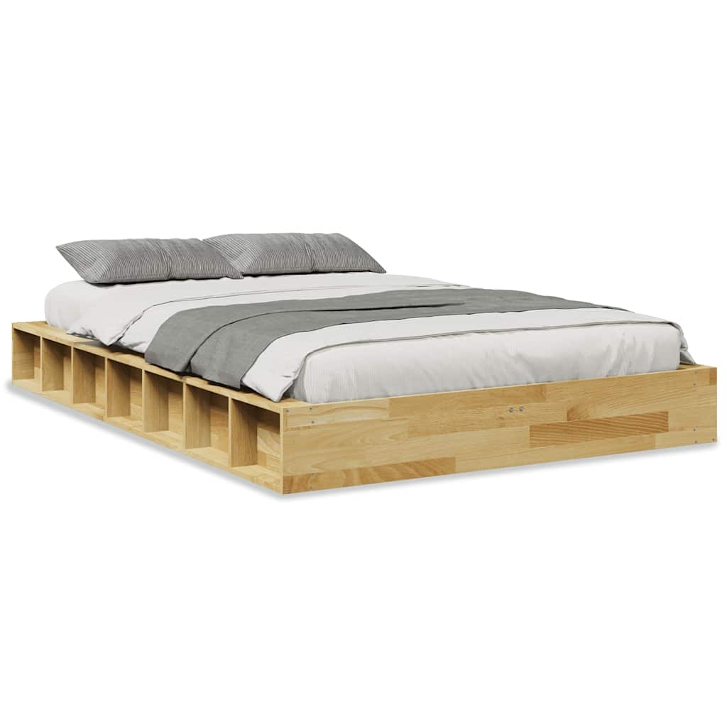 vidaXL Massivholzbett ohne Matratze 120x190 cm Eichenholz