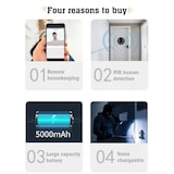 thumbnail of Interphone Vidéo WiFi 1080P Écran 4.3 Pouces Vision Nocturne Détection Mouvement Blanc YONIS