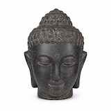 thumbnail of Cabeza de Buda decorativa jardín hormigón negro 50 cm figura escultura zen exterior 40 kg terraza patio