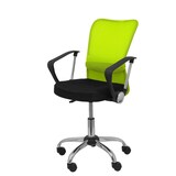 thumbnail of Cardenete Silla infantil  con mecanismo giratorio, brazos fijos y asiento  color verde y asiento tapizado en tejido de malla color negro