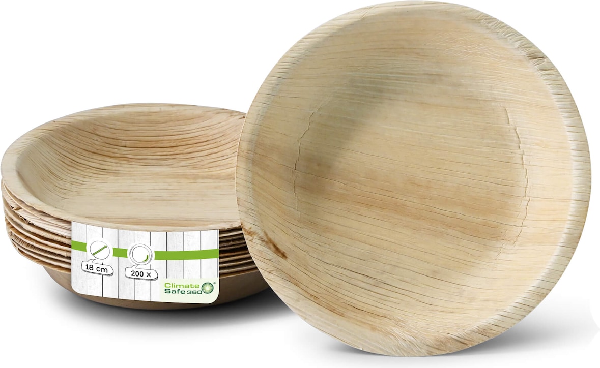 greenbox - Prato Palmware®, aprimorado, Ø 18 cm, fundo, redondo, 200 Peças.