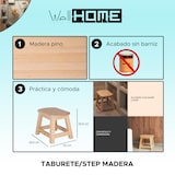 thumbnail of WellHome - Sgabello OVALE grande in finitura legno senza vernice 30x22x24 cm