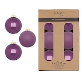 thumbnail of 6 Weihnachtskugeln Glas 10cm matt & glänzend Christbaumkugeln Weihnachtsbaumkugeln Groß Christbaumschmuck Weihnachtsbaumschmuck Deko Wild Mauve
