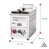 thumbnail of Romux® Friteuse À Gaz Naturel Professionnelle 17 Litres Simple de Table | Friteuse en Acier Inoxydable avec Robinet de Vidange 12000 W