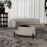 thumbnail of Storage Footstool Chenille Beige mit verstecktem Stauraum