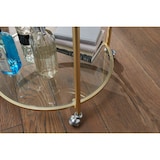 thumbnail of FineBuy Servierwagen Gold Ø 57cm Beistelltisch Teewagen Rollen Küchenwagen